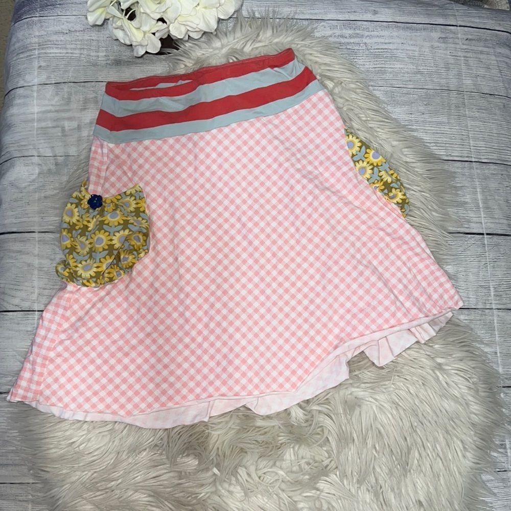 Matilda Jane MJC Serendipity Pepper Ann Picnic Plaid A-Line Pull-On Skirt sz 12